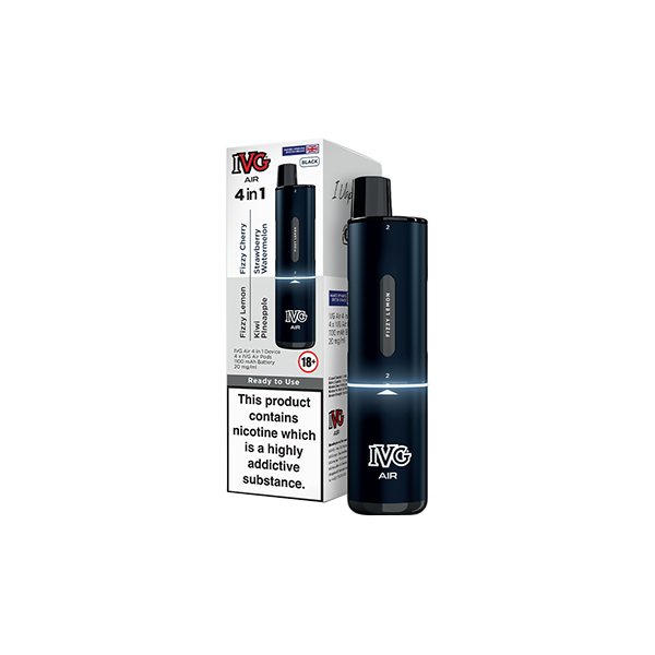 20mg I VG Air 4 in 1 Disposable Rechargeable Pod Vape Kit 2400 Puffs Black Dog Vapes 20mg I VG Air 4 in 1 Disposable Rechargeable Pod Vape Kit 2400 Puffs Black Dog Vapes