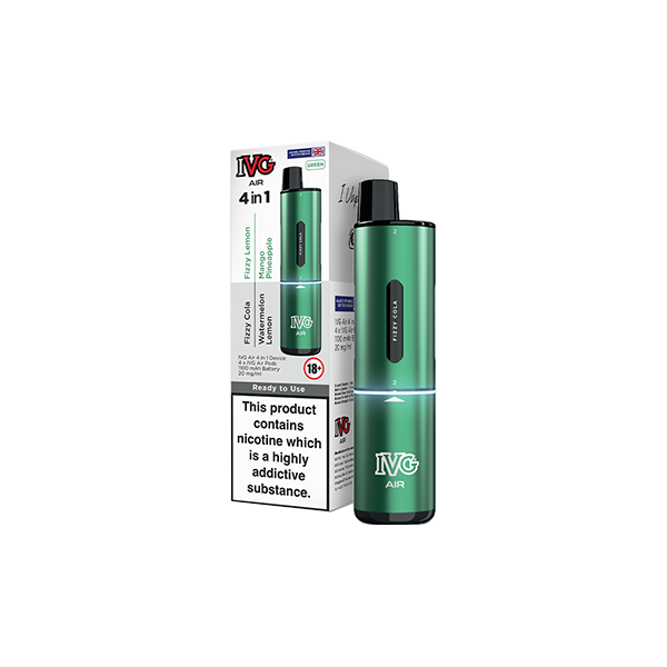 20mg I VG Air 4 in 1 Disposable Rechargeable Pod Vape Kit 2400 Puffs Black Dog Vapes 20mg I VG Air 4 in 1 Disposable Rechargeable Pod Vape Kit 2400 Puffs Black Dog Vapes